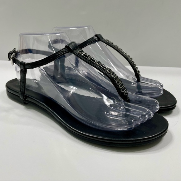 Cole Haan Grand Os Black Tstrap Sandals Size 7.5 - Picture 1 of 13